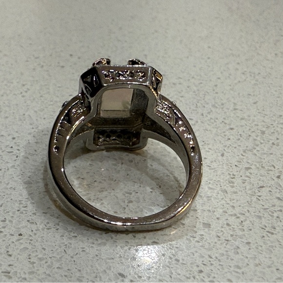 Radiant Silver Tone Synthetic Opal Ring - Picture 6 of 8